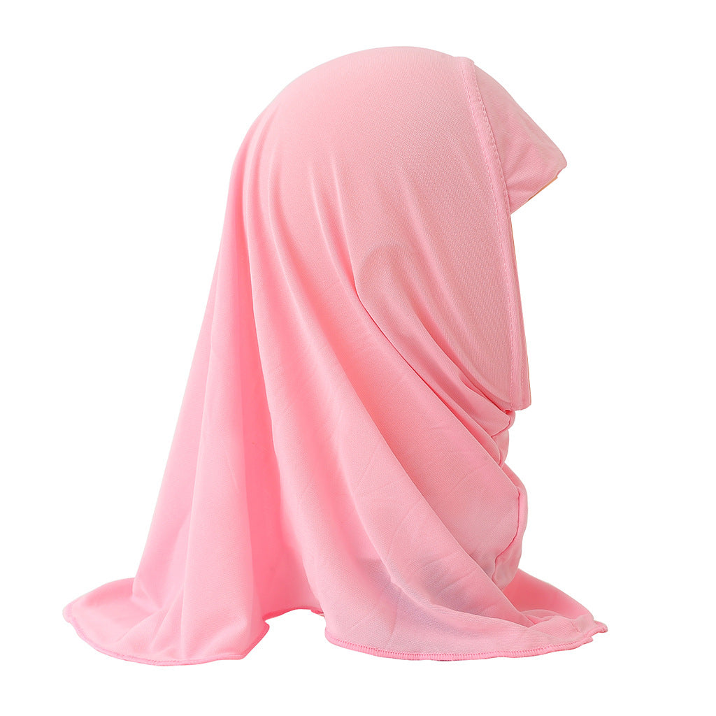 Little Girls Solid Color Amira Pull on Lycra Hijab