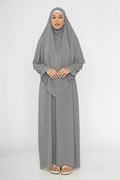 2-piece khimar abaya set ref:2316+2501jazz: Gris