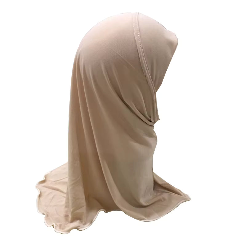 Little Girls Solid Color  Amira Pull on Lycra Hijab