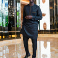 Men’s Black  Two-Piece Traditional Set