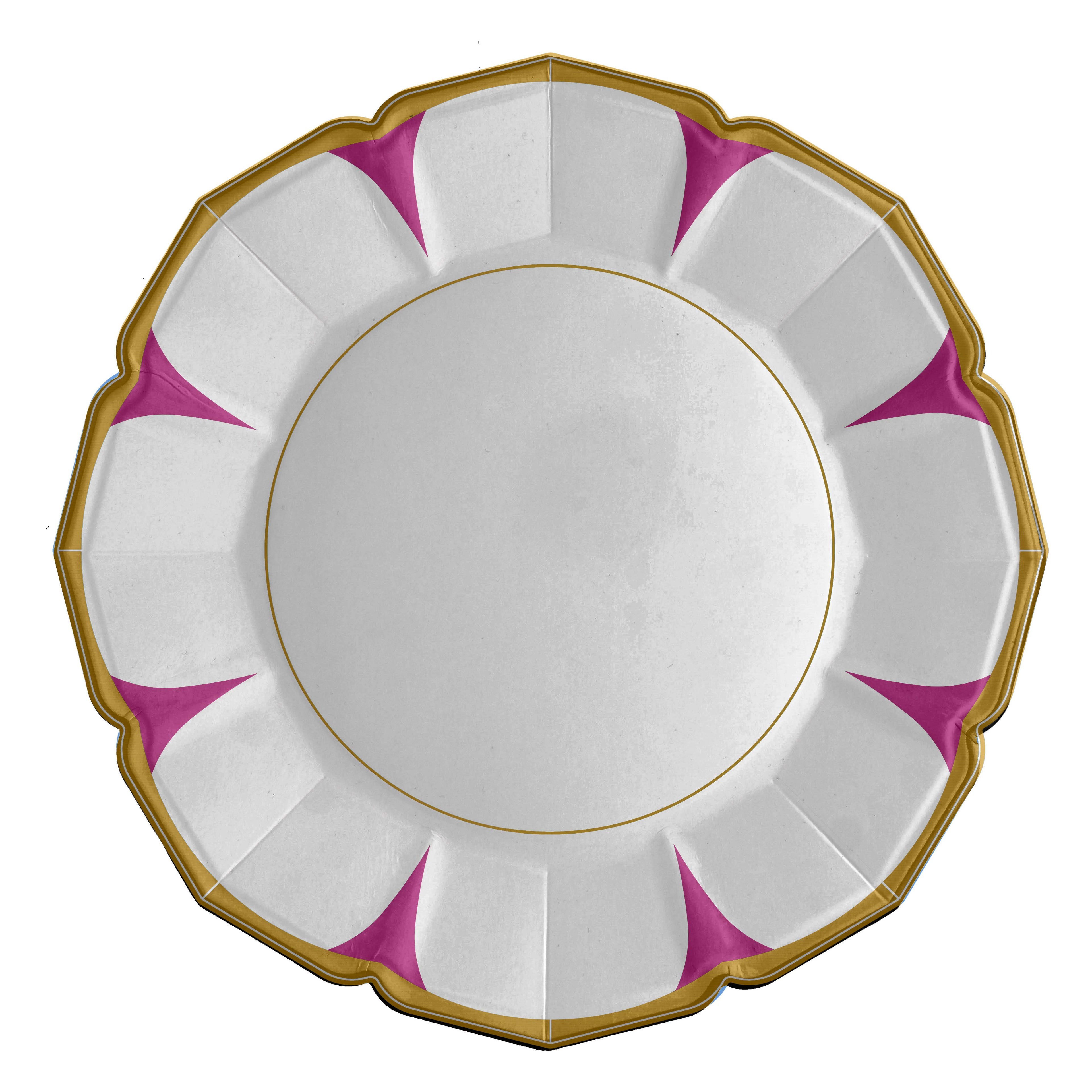 8 Daisy Fuchsia Dinner Plates