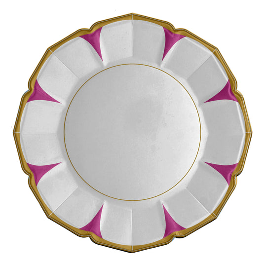 8 Daisy Fuchsia Dinner Plates