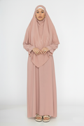 2-piece Khimar Abaya Set in Old Rose