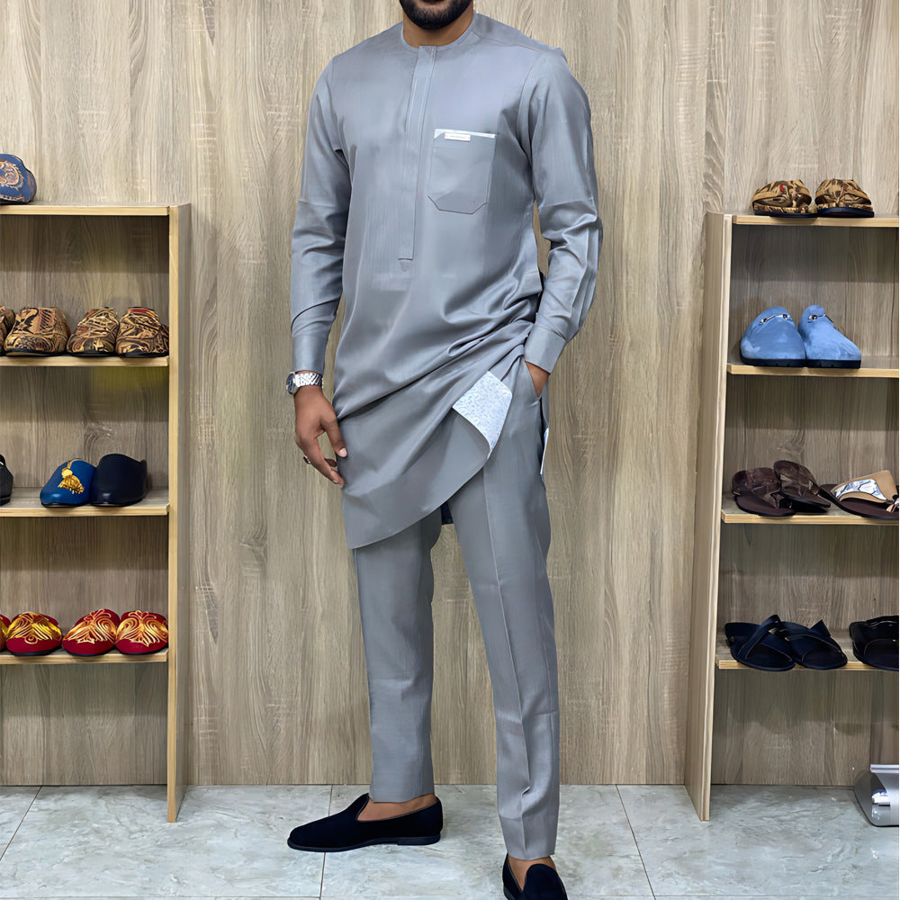 Men’s Gray Two-Piece Traditional Set